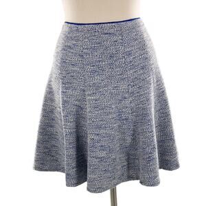 Nanette Lepore Womens Ivory Blue Knee Length Full Skirt Size 4